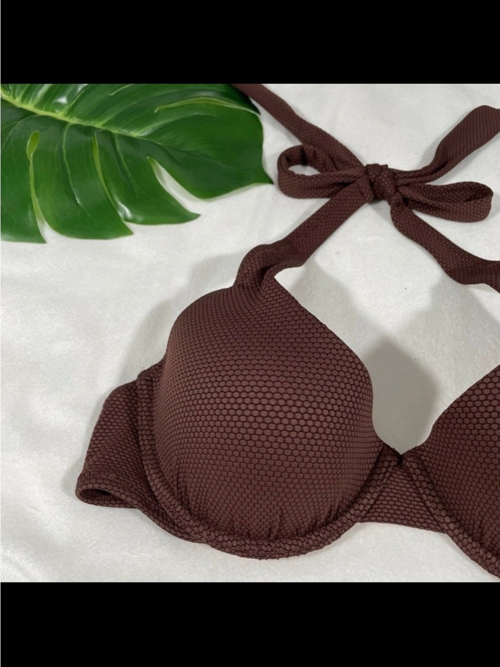 Shade & Shore Brown Ribbed Underwire Bikini Set - Picture 5 of 11
